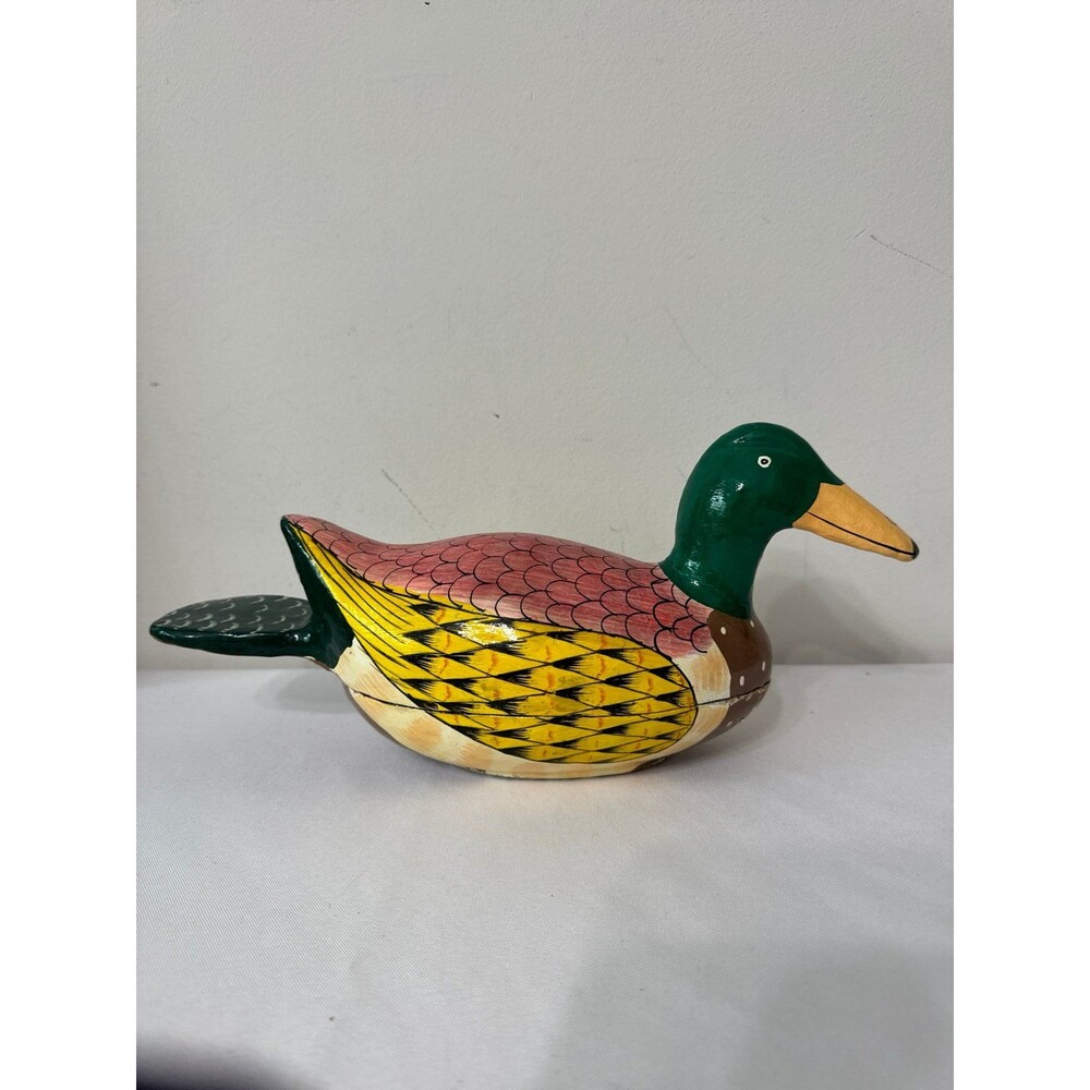 DUCK Wooden handpainted  TRINKET BOX